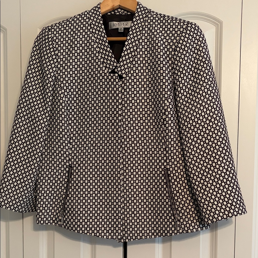 Kasper Monochrome Geometric Women's Blazer